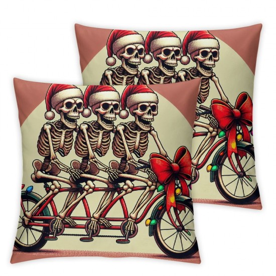 Christmas Pillow Covers Dancing Skeleton Black Throw Pillow Covers Pillowcase Home Decor Living Room Decorative Cushion Case for Sofa