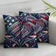 Pillow Covers Flowers Love Hearts Hand Painted Style American Patriotic Throw Pillow Covers Pillowcase Decorations for Sofa Couch