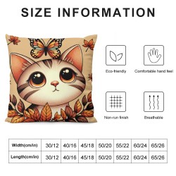 Fall Pillow Covers Cat Maple Leaf Autumn Thanksgiving Butterfly Hello Pumpkin Outdoor Throw Pillowcase Cushion Case Farmhouse Home Decor