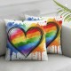 Pillow Covers Love Heart Decorative Throw Pillow Covers Bisexual Pillow Case Home Sofa Bedroom Living Room Cushion Case Farmhouse Decorations